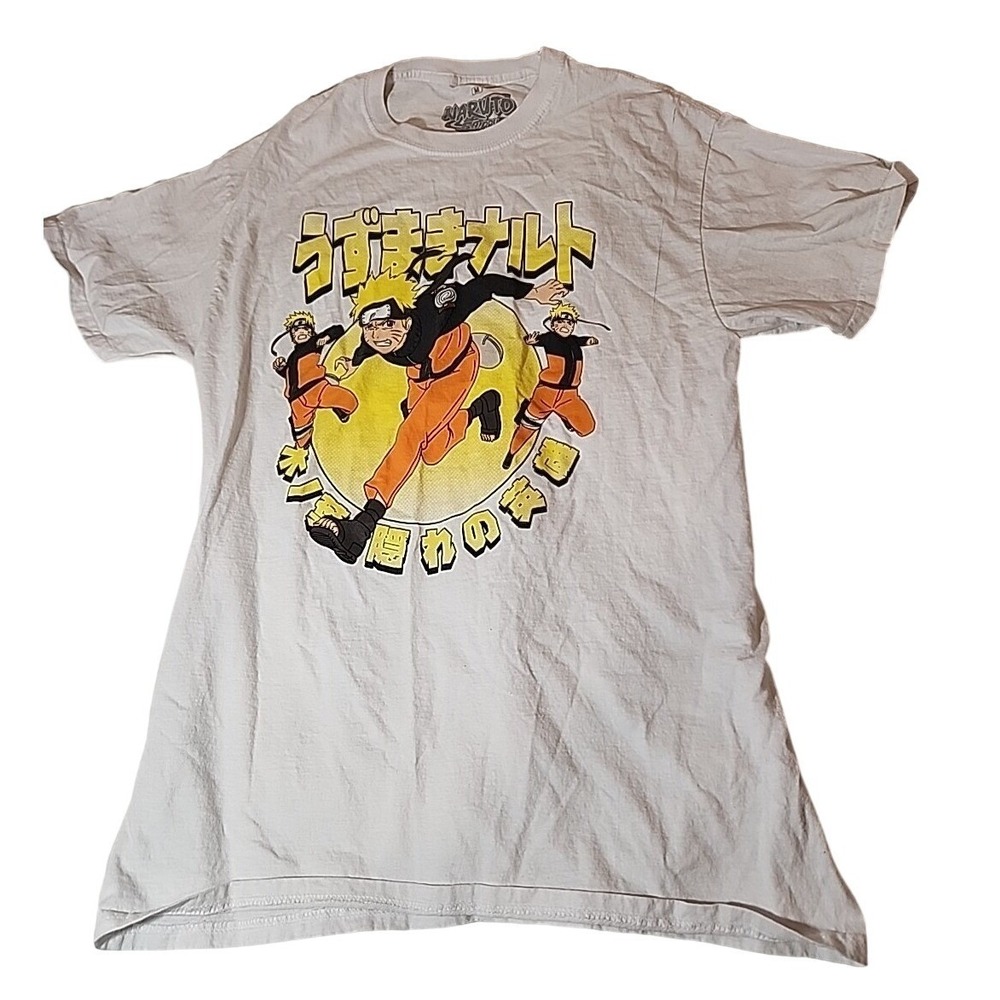 Naruto‎ Shippuden T Shirt Anime Graphic Tee White Medium Short Sleeve